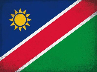 Blechschild Flagge Namibia 40x30 cm Flag of Namibia Vintage Deko Schild tin sign