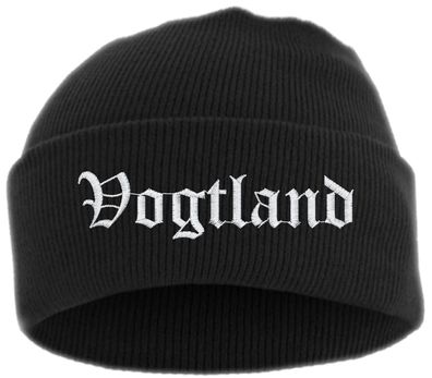 Vogtland Umschlagmütze - Altdeutsch - Bestickt - Mütze mit breitem Umsch...