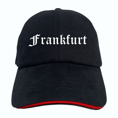 Frankfurt Cappy - Altdeutsch bedruckt - Schirmmütze - Schwarz-Rotes Cap ...
