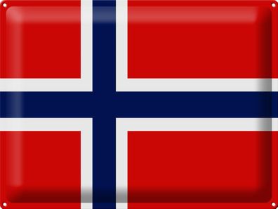 Blechschild Flagge Norwegen 40x30 cm Flag of Norway Deko Schild tin sign