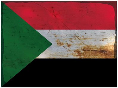 Blechschild Flagge Sudan 40x30 cm Flag of Sudan Rost Deko Schild tin sign