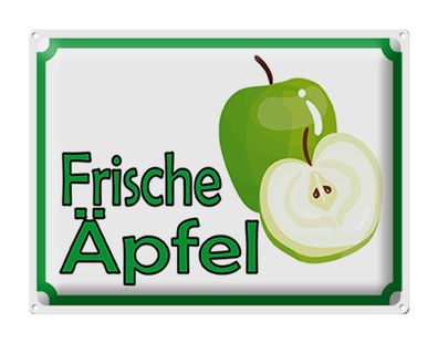 Blechschild Hinweis 40x30 cm Frische Äpfel Verkauf Hofladen Deko Schild tin sign