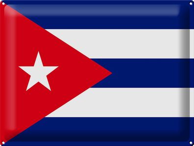 Blechschild Flagge Kuba 40x30 cm Flag of Cuba Deko Schild tin sign