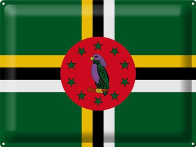 Blechschild Flagge Dominica 40x30 cm Flag of Dominica Deko Schild tin sign