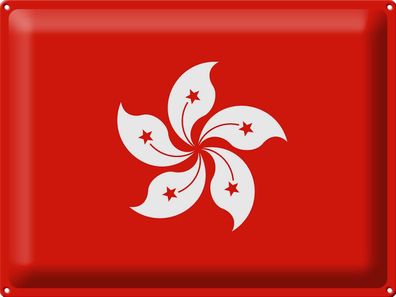 Blechschild Flagge Hongkong 40x30 cm Flag of Hong Kong Deko Schild tin sign