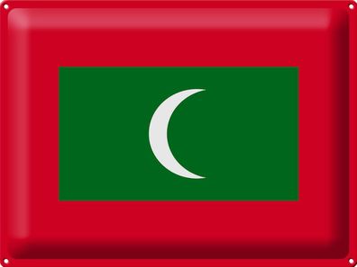 Blechschild Flagge Malediven 40x30 cm Flag of the Maldives Deko Schild tin sign