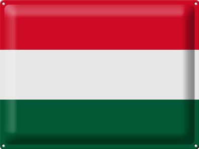 Blechschild Flagge Ungarn 40x30 cm Flag of Hungary Deko Schild tin sign