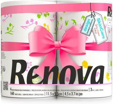 Renova Toilettenpapier Blossom Blumen/ Frühling - bedruckt - 3-lagig - Renova - ...