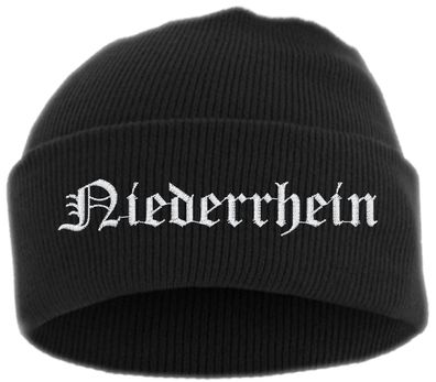 Niederrhein Umschlagmütze - Altdeutsch - Bestickt - Mütze mit breitem ...
