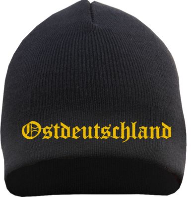 Ostdeutschland Beanie - Stickfarbe Gold - Bestickt Mütze Strickmütze ...