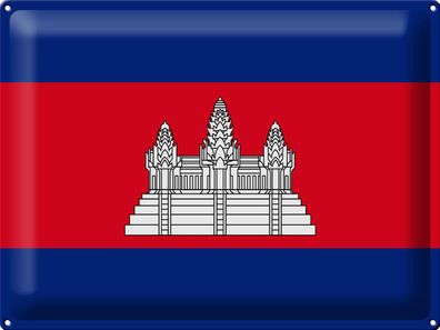 Blechschild Flagge Kambodscha 40x30 cm Flag of Cambodia Deko Schild tin sign