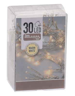 Lichterkette mit 30 LED in warm weiß - 300 cm - Weichnachts Deko Beleuchtung innen