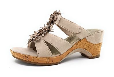 Marco Tozzi Damenschuhe Pantoletten Bequem Pantolette Beige Freizeit