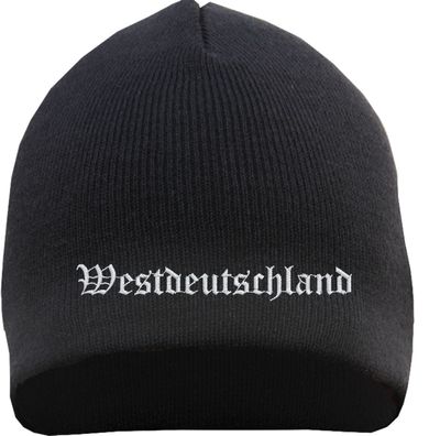 Westdeutschland Beanie Mütze - Altdeutsch - Bestickt - Strickmütze Winte...