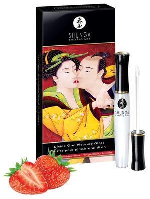 Shunga Oral Pleasure Gloss Intimate Kisses Strawberry Wine prickelnd kühlend wärmend