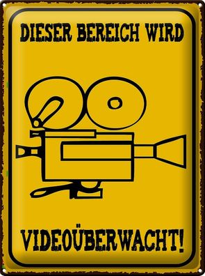 Blechschild Warnschild 30x40 cm Bereich videoüberwacht Deko Schild tin sign