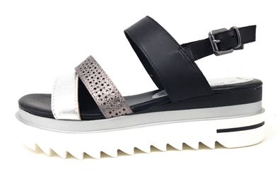 Marco Tozzi Damenschuhe Sandalen Hoch Sandalette Schwarz Freizeit