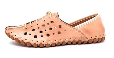 Gemini Anilina Damenschuhe Halbschuhe Bequem Schnürer Rosa