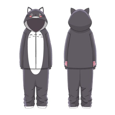 Anime Totoro Hooded Pyjama Herren Damen Winter Warm Robe Cosplay Nachthemden M-2XL