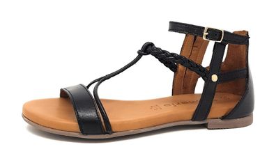 Tamaris Damenschuhe Sandalen Flach Sandale Schwarz