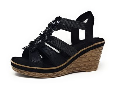 Marco Tozzi Damenschuhe Sandalen Flach Sandale Schwarz