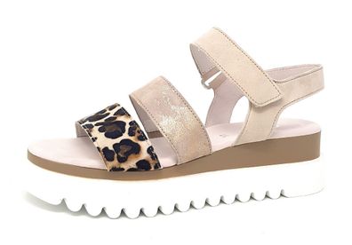 Gabor Damenschuhe Sandalen Flach Sandale Beige