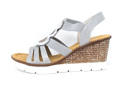 Rieker Da.-Schuh Damenschuhe Sandalen Bequem Sandale Grau