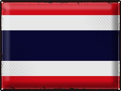 Blechschild Flagge Thailand 40x30 cm Retro Flag of Thailand Deko Schild tin sign