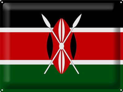 Blechschild Flagge Kenia 40x30 cm Flag of Kenya Deko Schild tin sign