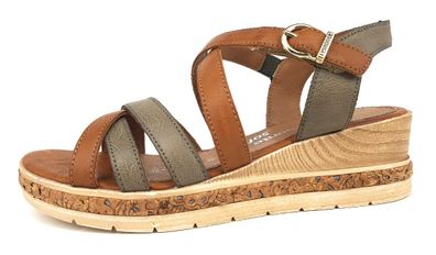 Remonte Eastbourne Damenschuhe Sandalen Hoch Keilsandalette Braun Freizeit