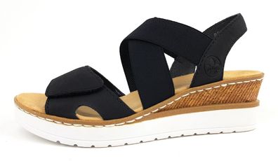 Rieker Damenschuhe Sandalen Sandalette Schwarz Freizeit