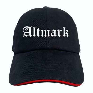Altmark Cappy - Altdeutsch bedruckt - Schirmmütze - Schwarz-Rotes Cap - ...