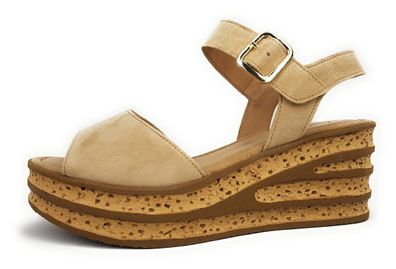 Gabor Damenschuhe Sandalen Hoch Keilsandalette Beige Freizeit