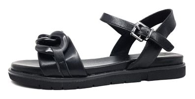 Marco Tozzi Damenschuhe Sandalen Flach Sandale Schwarz Freizeit