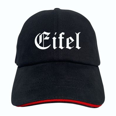 Eifel Cappy - Altdeutsch bedruckt - Schirmmütze - Schwarz-Rotes Cap - ...