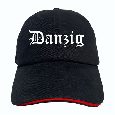 Danzig Cappy - Altdeutsch bedruckt - Schirmmütze - Schwarz-Rotes Cap - ...