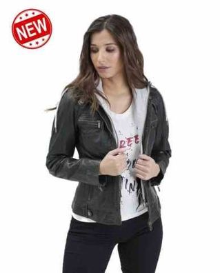 Lederjacke Rose Garden Silene khaki