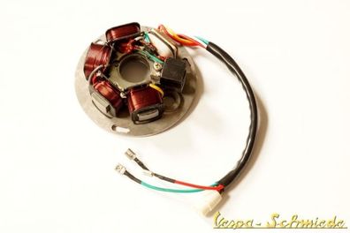VESPA Zündgrundplatte - 7 Kabel / 5 Spulen / 80W / Batterie - PX / Lusso Zündung