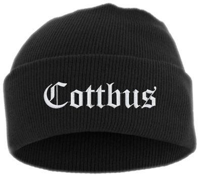 Cottbus Umschlagmütze - Altdeutsch - Bestickt - Mütze mit breitem Umschl...