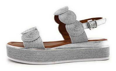 Marco Tozzi Damenschuhe Sandalen Sling Sandale Silber Freizeit