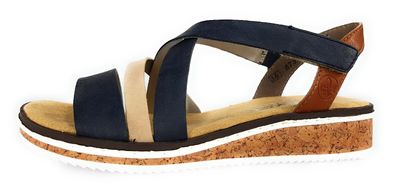 Rieker Gurgaon Damenschuhe Sandalen Flach Blau Freizeit