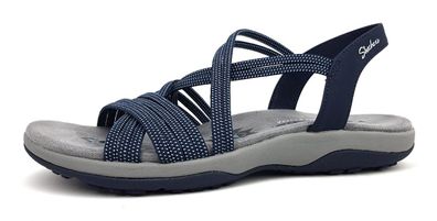 Skechers turn it up Damenschuhe Sandalen Flach Sandale Blau Freizeit