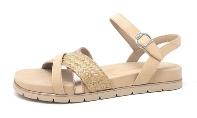 Tamaris Damenschuhe Sandalen Flach Beige Freizeit