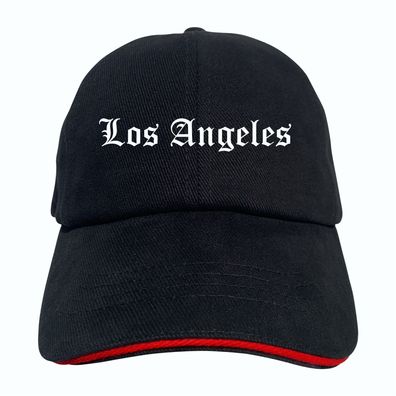 Los Angeles Cappy - Altdeutsch bedruckt - Schirmmütze - Schwarz-Rotes ...