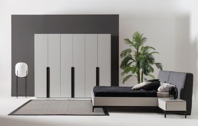 Bett 2x Nachttische Kleiderschrank Luxus Holz Schlafzimmer Hotel Einrichtung 4tlg