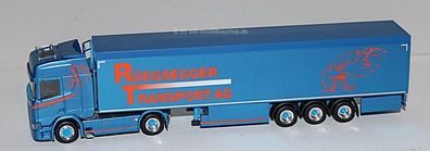 Herpa 952378 | Scania CR20 HD Schubboden-Sattelzug | Rüegsegger | 1:87