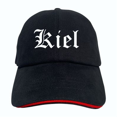 Kiel Cappy - Altdeutsch bedruckt - Schirmmütze - Schwarz-Rotes Cap - ...