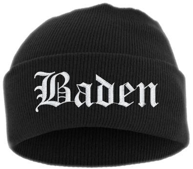 Baden Umschlagmütze - Altdeutsch - Bestickt - Mütze mit breitem Umschlag...