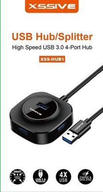 Hochgeschwindigkeits USB 3.0 4 Port Hub/ Splitter mit Ladefunktion