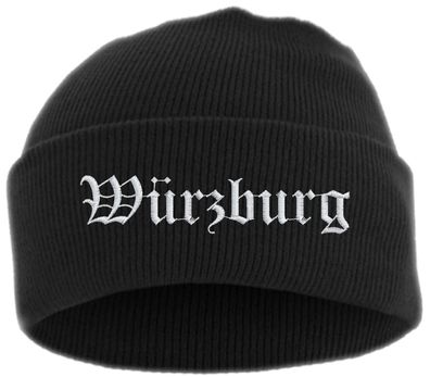 Würzburg Umschlagmütze - Altdeutsch - Bestickt - Mütze mit breitem Umsch...